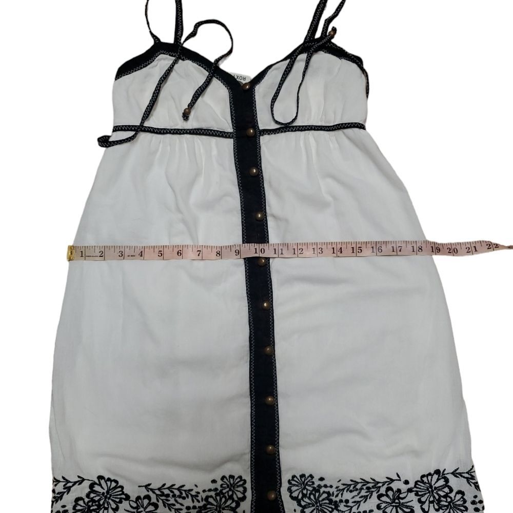 Vintage Roxy Womens Black White Floral Sleeveless Summer Dress - Picture 7 of 8